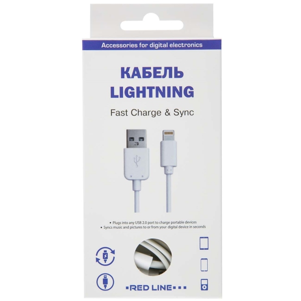 Изображение товара Кабель Red Line USB - 8 pin белый (УТ000006493)