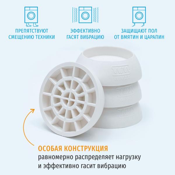 Изображение товара Подставки для ножек стиральной машины WiMAX AVSWMP-SP-W