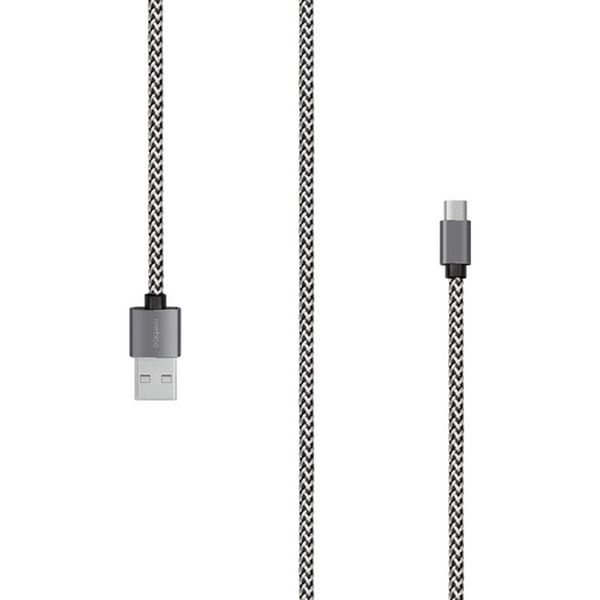 фото Кабель для сотового телефона rombica digital ab-04 microusb 2м, gray/white