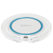 Изображение товара Беспроводное зарядное устройство InterStep QI 7,5W оргстекло круг White/Blue Stripe