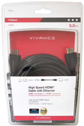 Изображение товара Кабель цифровой аудио-видео Vivanco HDMI 1.4 5м (47975)