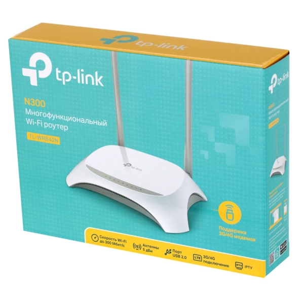 Изображение товара Wi-Fi роутер TP-Link N300 3G/4G (TL-WR842N v5.0)