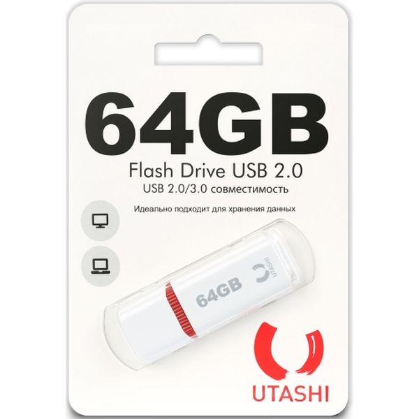 фото Флеш-диск utashi 64gb haya white (ut64gbhyw)