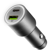 Изображение товара Автомобильное зарядное устройство InterStep RT мет.корп, Type C + USB-A, 42W, Silver