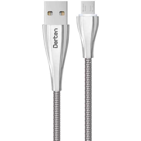 фото Кабель для сотового телефона dorten micro usb armor series 1м silver