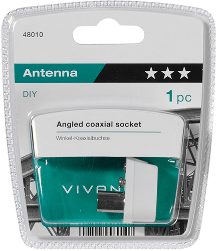 Изображение товара TV-разветвитель Vivanco коаксиальный угловой, мама (48010)