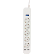 Изображение товара Сетевой фильтр Sven SF-05LU 3,0м, 5 розеток, 2 USB, White (SV-017415)
