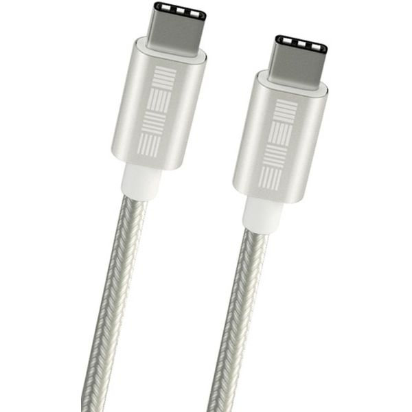 фото Кабель usb type-c interstep typc-typc usb2.0 нейлон 1,0м, aa, m-m silver