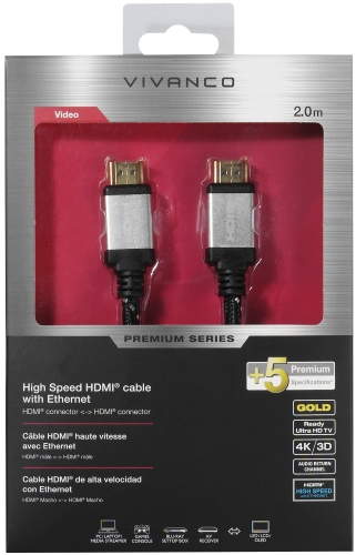 Изображение товара Кабель цифровой аудио-видео Vivanco HDMI 2.0 2м (42201)