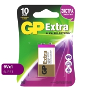 Изображение товара Батарейка GP крона 9V / 6LR61 алкалиновая щелочная Extra Alkaline, 1 шт (1604AXA21-BC1)