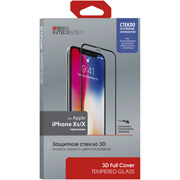 Изображение товара Защитное стекло InterStep 3D Full Cover iPhone Xs/X черная рамка с аппл.