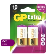 Изображение товара Батарейки GP C / LR14 алкалиновые щелочные Extra Alkaline, набор 2 шт (14AXA21-BC2)