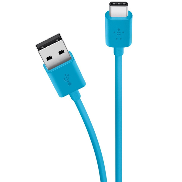 фото Кабель usb type-c belkin usb-c папа/usb-a папа 1,8м blue