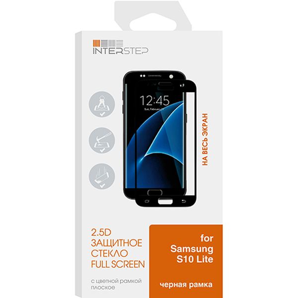 Изображение товара Защитное стекло InterStep 2.5D для Samsung S10e, Black Frame