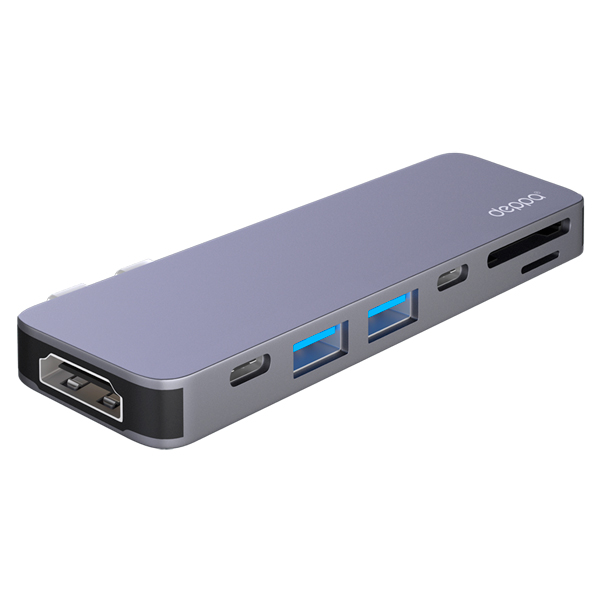 Deppa Адаптер USB-C 7-в-1 графит