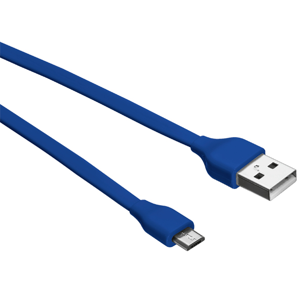 фото Кабель для сотового телефона trust urban flat microusb 1m, blue