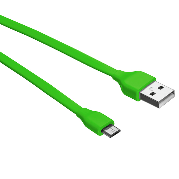 фото Кабель для сотового телефона trust urban flat microusb 1m, lime