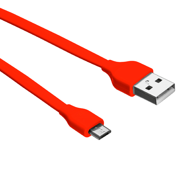 фото Кабель для сотового телефона trust urban flat microusb 1m, red