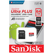 Изображение товара Карта памяти MicroSD SanDisk 64GB Ultra PLUS UHS-I (SDSQUB3-064G-GN6MA)