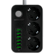 Изображение товара Сетевой фильтр ARTSTYLE CL-3631B Black