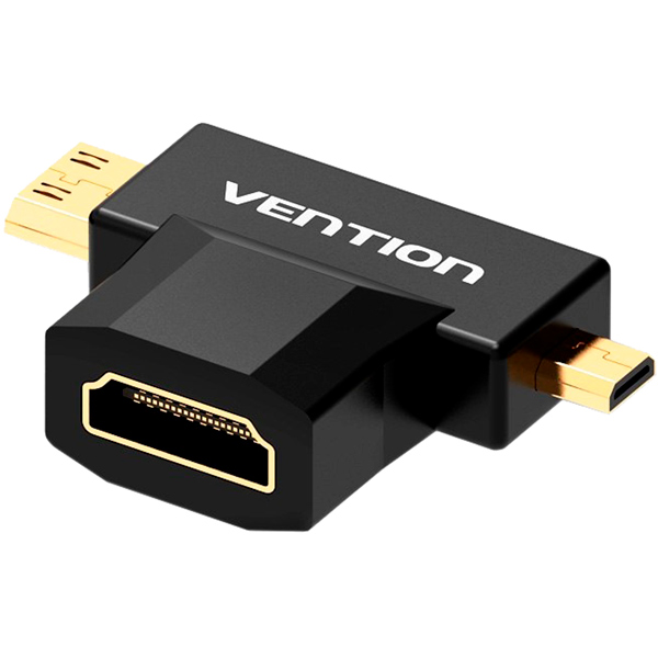 Купить Переходник для кабеля Vention HDMI 19F/Mini HDMI+Micro HDMI (AGDB0) в каталоге интернет магазина М.Видео выгодной с доставкой, отзывы, фотографии -