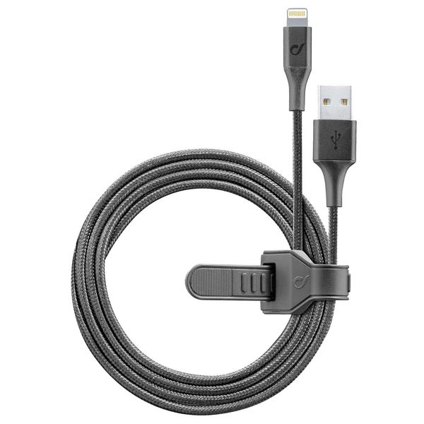 фото Кабель apple cellular line usb/lightning mfi 1м, black (usbdatanllmfi1mk)