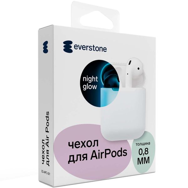Изображение товара Чехол для AirPods Everstone ES-APC-001 Nightglow белый/синий