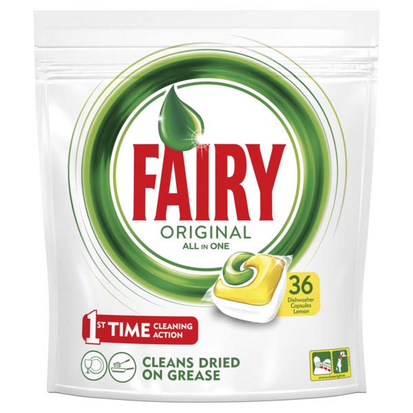 фото Моющее средство для посудомоечной машины fairy 36 all in one lemon