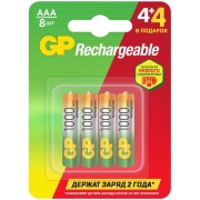 Изображение товара Аккумулятор GP ААA(HR03) 8 шт. (GP100AAAHC4/4MVM-2CR8) 4+4