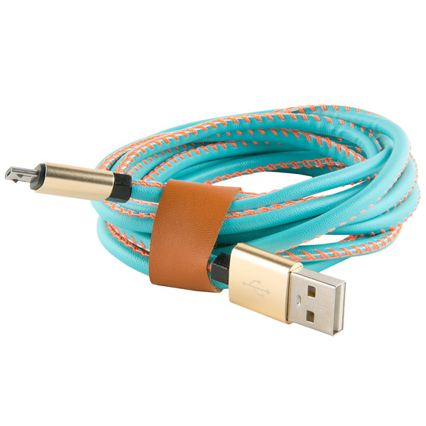 фото Кабель для смартфона red line usb - micro usb, 2 метра, экокожа, синий