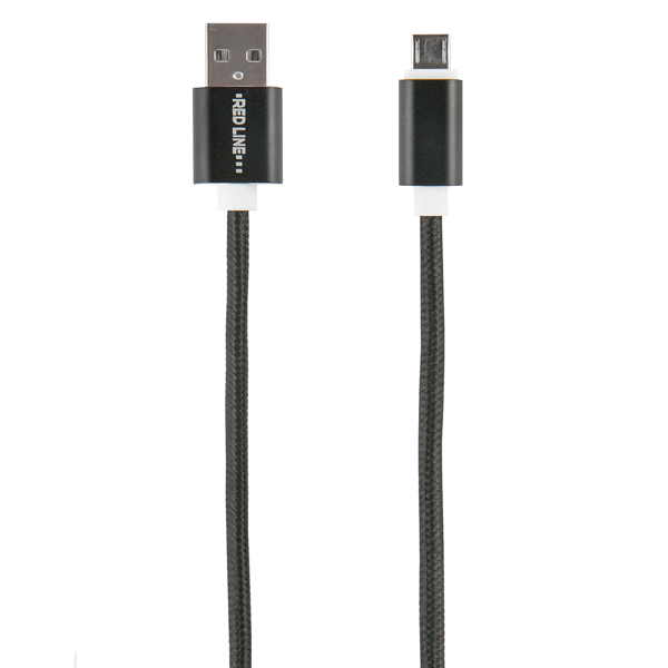 фото Кабель для смартфона red line usb - micro usb нейлон, черный