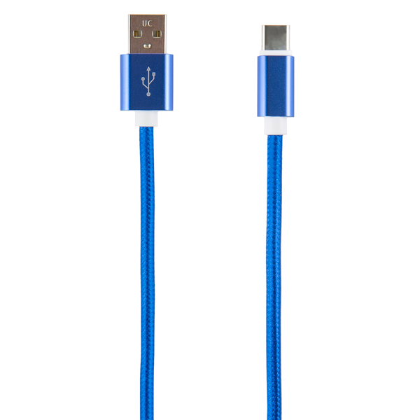 Кабель USB Type-C Red Line 2 метра нейлон синий