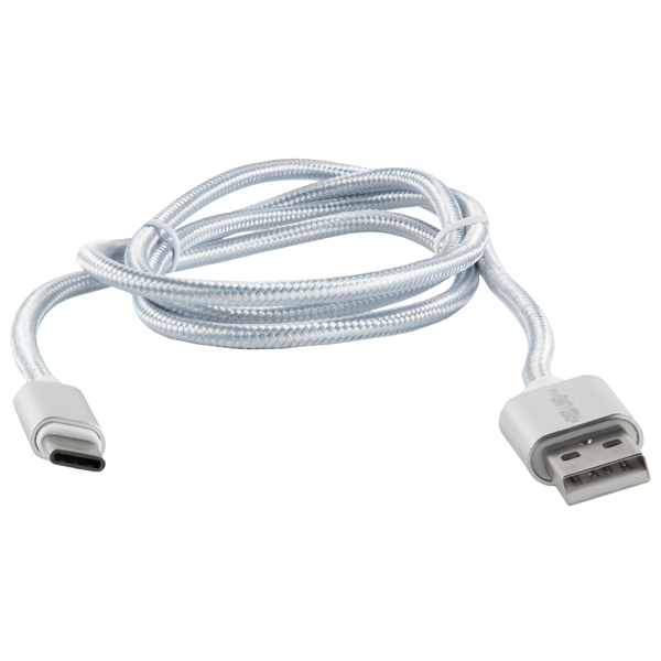 фото Кабель usb type-c red line usb - type-c 2.0 нейлон, серебристый