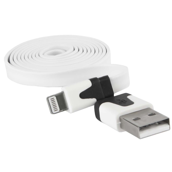 фото Кабель для ipod, iphone, ipad red line usb - 8-pin, плоский, белый