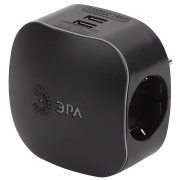 Изображение товара Переходник сетевой ЭРА SP-3e-USB-BLACK