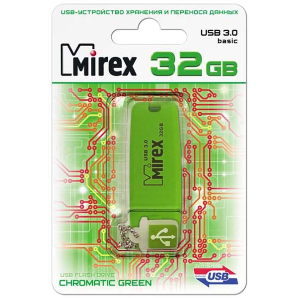 Купить Флеш-диск Mirex 32GB Chromatic Green 3.0 (13600-FM3CGN32) в каталоге интернет магазина М.Видео по выгодной цене с доставкой, отзывы, фотографии - Чита