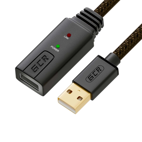 фото Кабель для компьютера gcr gcr-ueca1 usb2.0 мама/папа 3м активное усиление