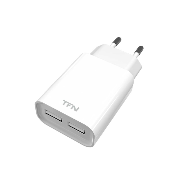 фото Сетевое зарядное устройство tfn 2xusb 2.4a white (tfn-wc2u24awh)