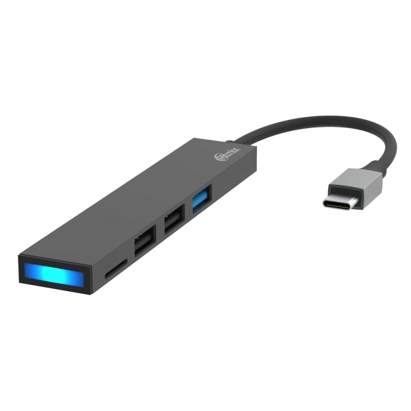 фото Разветвитель для компьютера ritmix usb-c/3*usb-a+microsd (cr-4314 metal)