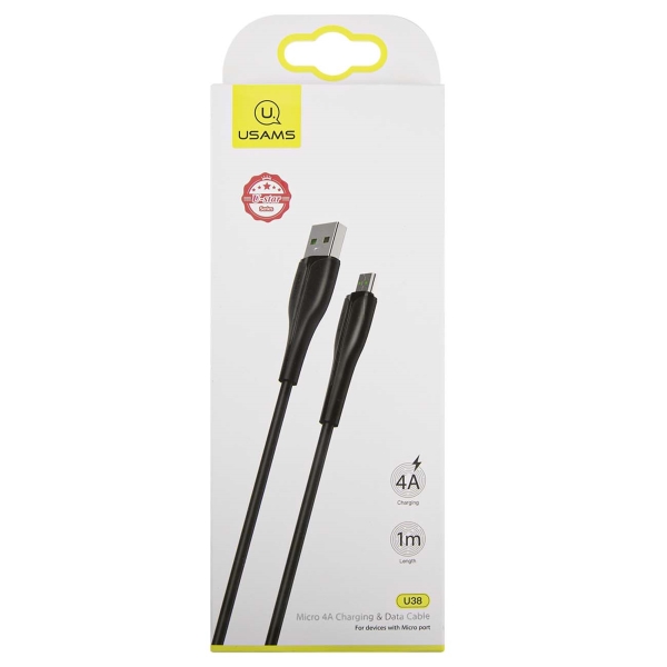 фото Кабель для смартфона usams u38 usb-a/microusb, 4a, black (ут000020302)