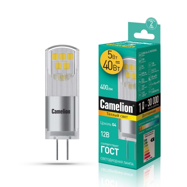 фото Лампа led camelion led5-g4-jc-nf/830/g4