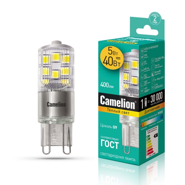 фото Лампа led camelion led5-g9-nf/830/g9