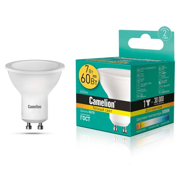 Лампа LED Camelion LED7-GU10/830/GU10 3000