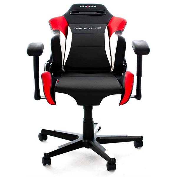 Кресло игровое черно белое dxracer