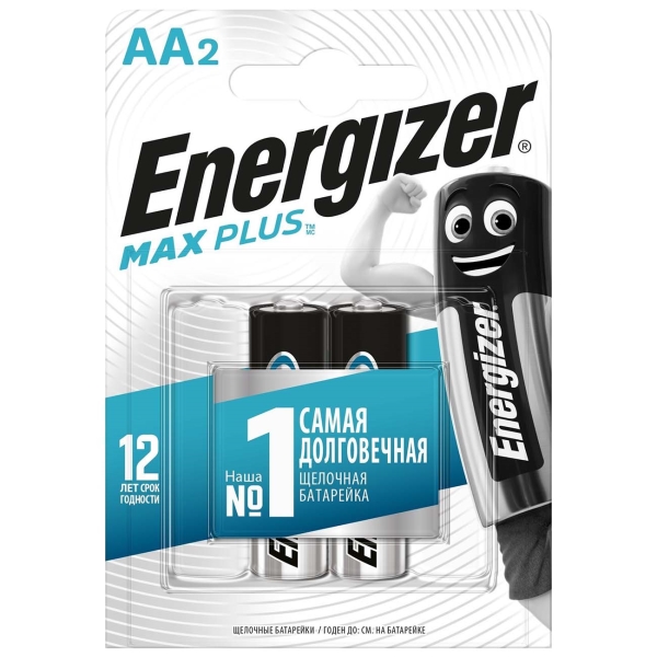 Батарея Energizer Max Plus AA 2шт. (E301323101) батарейка aa lr6 energizer max plus 16 шт