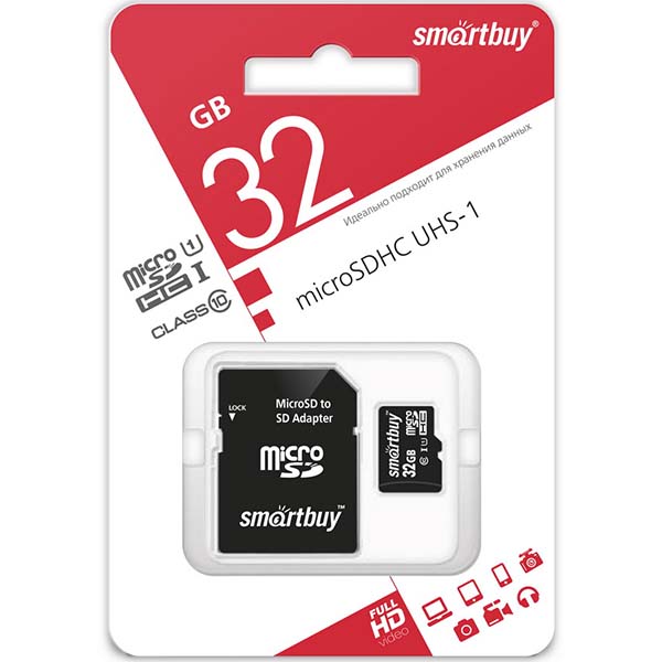 Smartbuy 32GB Class 10 UHS-I SD-адапт. (SB32GBSDCL10-01)