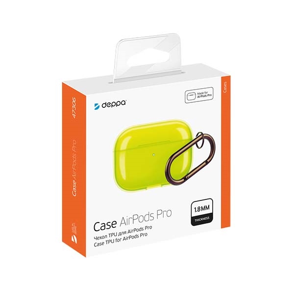 Изображение товара Чехол для AirPods Pro Deppa Neon Yellow (47306)