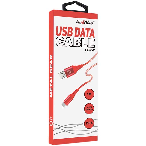 Изображение товара Кабель USB Type-C Smartbuy 1м Red(iK-3112ERGbox)