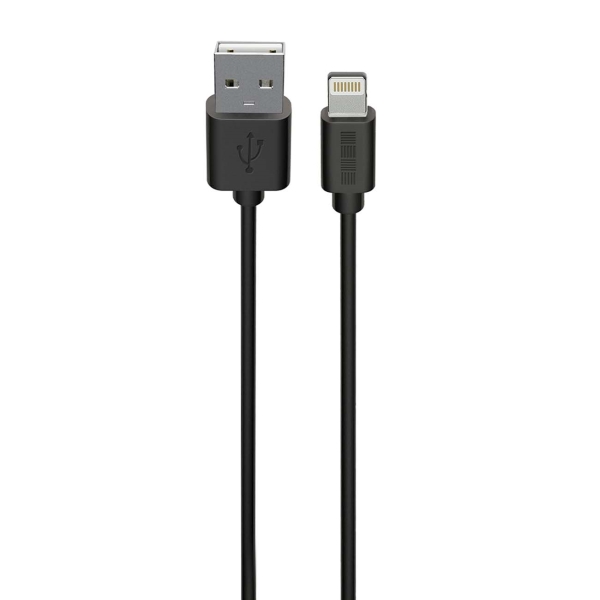 фото Кабель для ipod, iphone, ipad interstep 8pin-usb-a usb 2.0 черный 1м