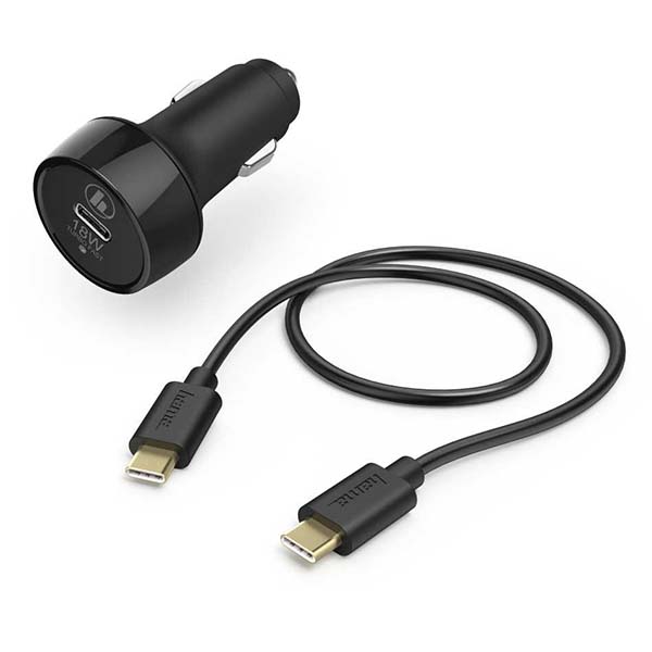 фото Автомобильное зарядное устройство hama pd/qc 3a usb type c black (00183327)